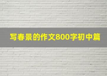 写春景的作文800字初中篇