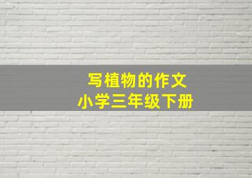 写植物的作文小学三年级下册