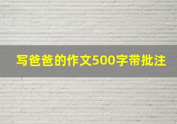 写爸爸的作文500字带批注