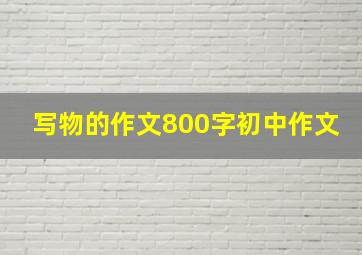 写物的作文800字初中作文