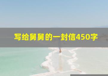 写给舅舅的一封信450字