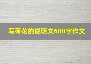 写荷花的说明文600字作文