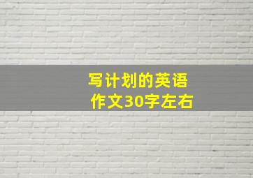 写计划的英语作文30字左右