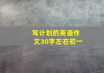 写计划的英语作文30字左右初一