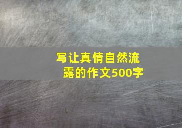 写让真情自然流露的作文500字