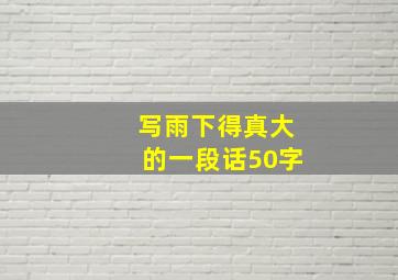 写雨下得真大的一段话50字