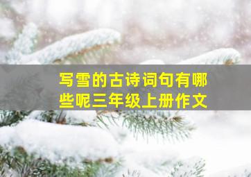 写雪的古诗词句有哪些呢三年级上册作文