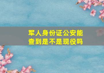 军人身份证公安能查到是不是现役吗