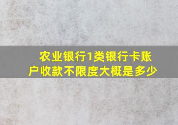 农业银行1类银行卡账户收款不限度大概是多少