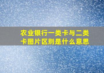 农业银行一类卡与二类卡图片区别是什么意思