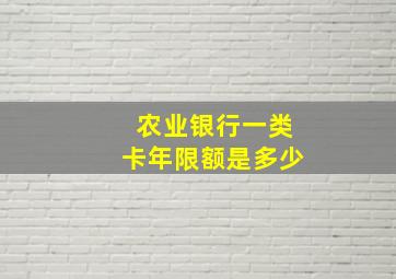 农业银行一类卡年限额是多少