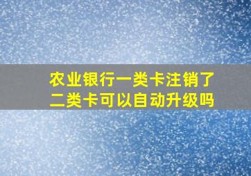 农业银行一类卡注销了二类卡可以自动升级吗