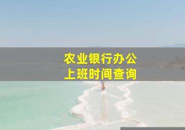 农业银行办公上班时间查询