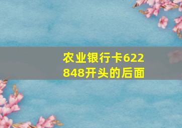 农业银行卡622848开头的后面