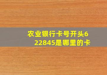 农业银行卡号开头622845是哪里的卡