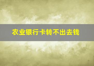 农业银行卡转不出去钱