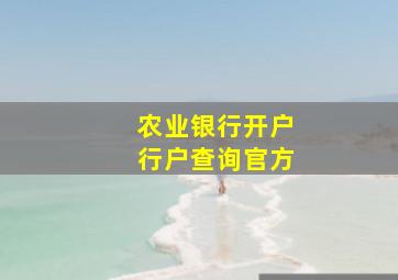 农业银行开户行户查询官方