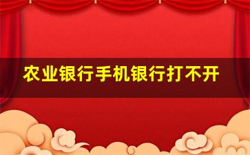 农业银行手机银行打不开