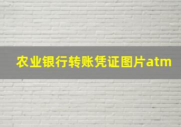 农业银行转账凭证图片atm