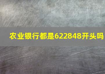 农业银行都是622848开头吗