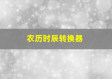 农历时辰转换器