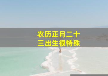 农历正月二十三出生很特殊