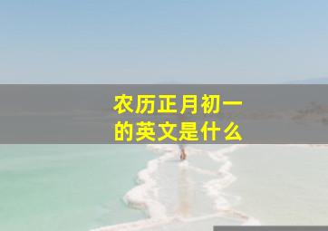 农历正月初一的英文是什么