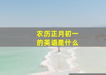 农历正月初一的英语是什么