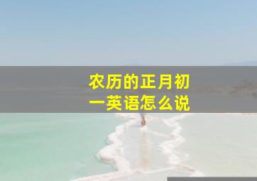 农历的正月初一英语怎么说