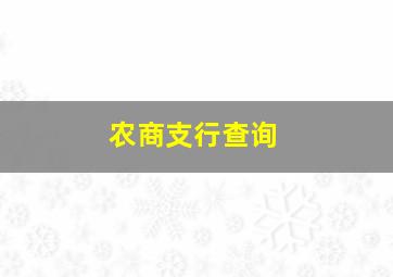 农商支行查询