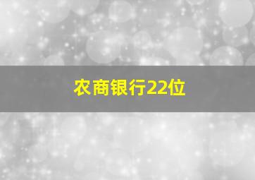 农商银行22位