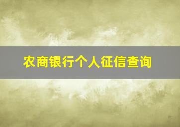 农商银行个人征信查询