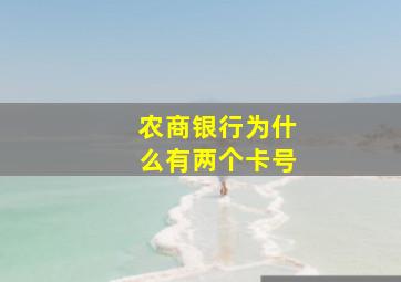 农商银行为什么有两个卡号