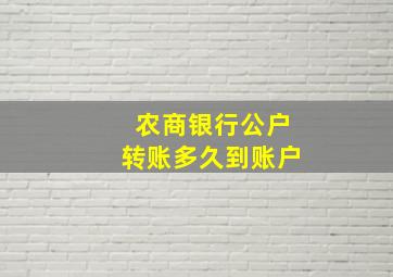 农商银行公户转账多久到账户