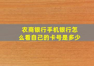 农商银行手机银行怎么看自己的卡号是多少