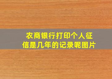 农商银行打印个人征信是几年的记录呢图片