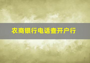 农商银行电话查开户行