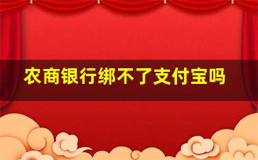 农商银行绑不了支付宝吗