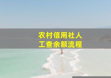 农村信用社人工查余额流程