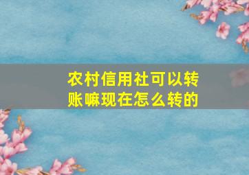 农村信用社可以转账嘛现在怎么转的