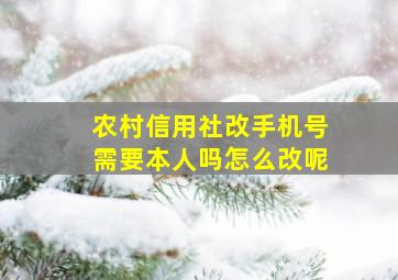 农村信用社改手机号需要本人吗怎么改呢