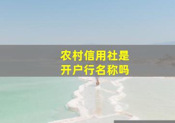 农村信用社是开户行名称吗