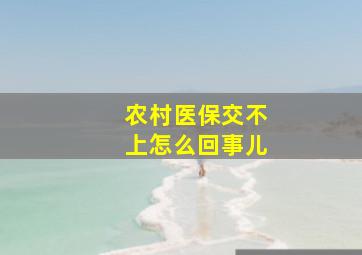 农村医保交不上怎么回事儿