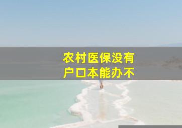 农村医保没有户口本能办不