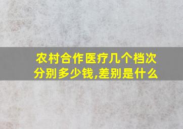 农村合作医疗几个档次分别多少钱,差别是什么