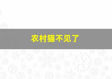 农村猫不见了