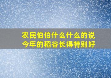 农民伯伯什么什么的说今年的稻谷长得特别好