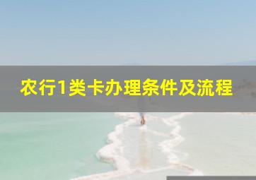 农行1类卡办理条件及流程