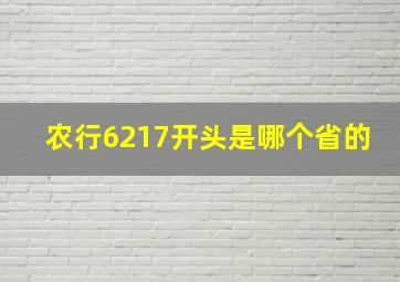 农行6217开头是哪个省的