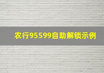 农行95599自助解锁示例